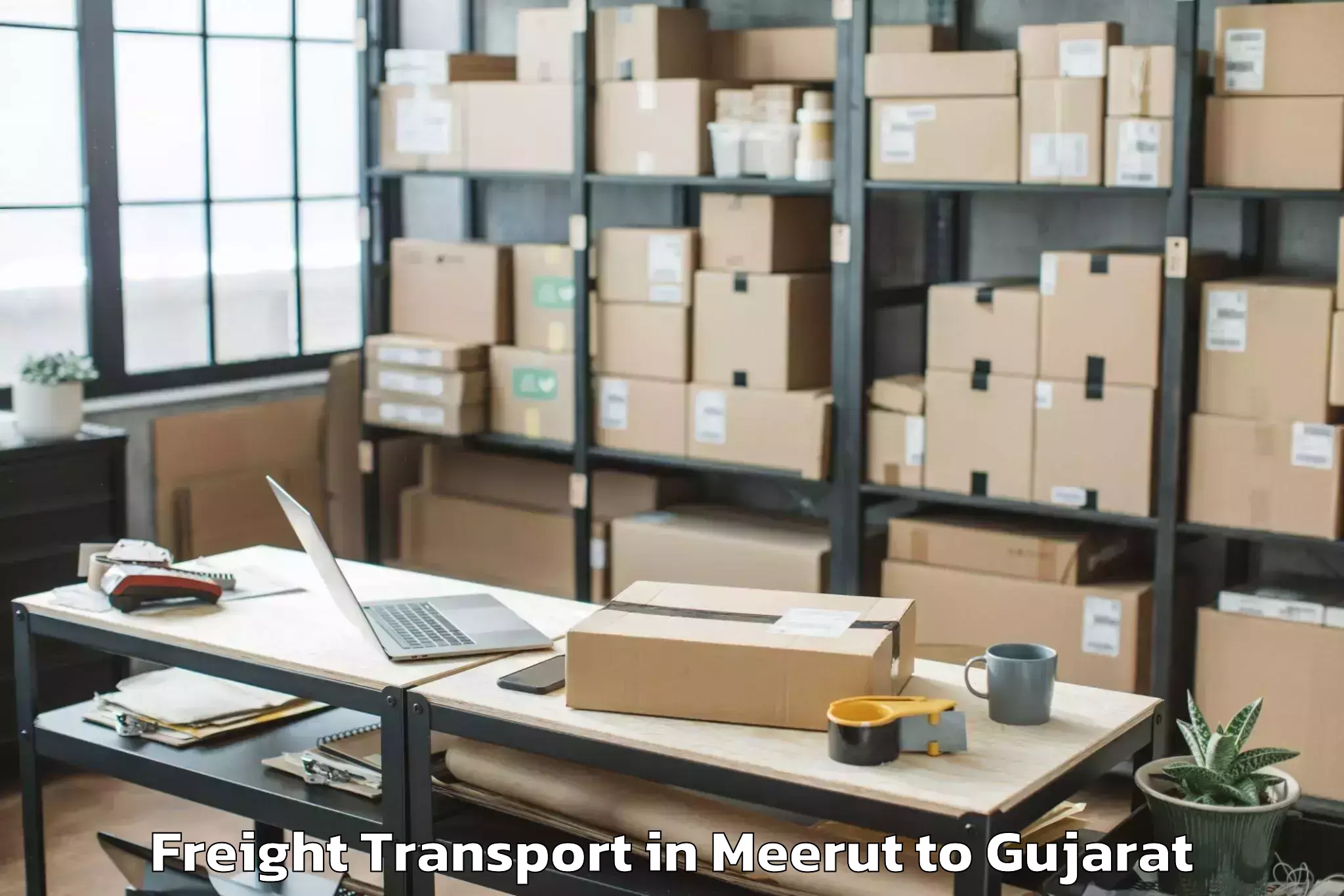 Book Meerut to Malpur Freight Transport Online